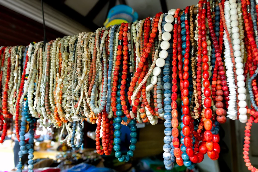 seychelles market stall necklaces